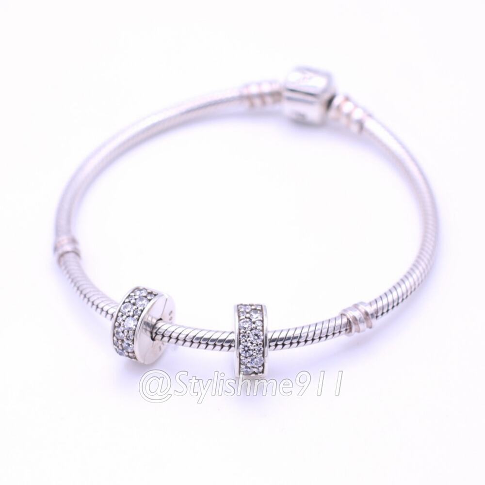 Two- Authentic PANDORA Clear Shining Elegance Clip with Silicone Core - Picture 11 of 13
